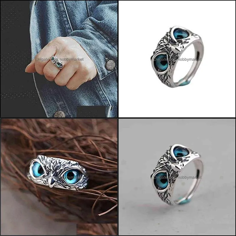 Creative Adjustable Open Owl Ring Frog for Women Men Wedding s Charm Unisex Stainless Steel s Jewelry