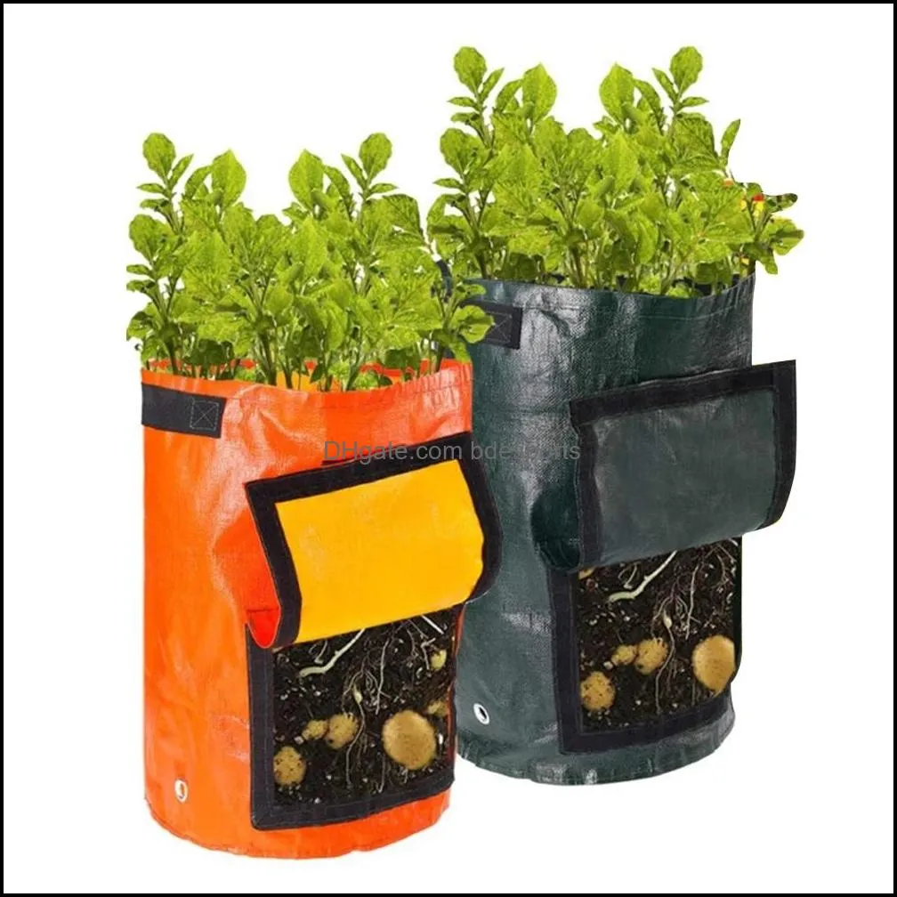 Garden Pots Planters Potato Cultivation Vegetable Planting Bags Plant PE Fabric Organization Grow Bag Farm Home Gardening Tool/Seedling