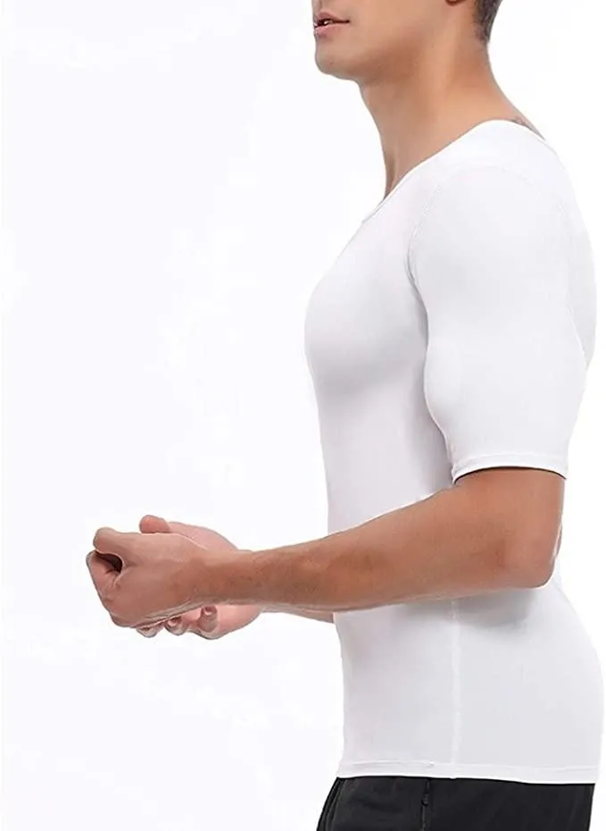 Mens Compression Mens Compression Body Shaper With False Muscle Chest And  Padded Shoulders T Shirt 3030 From Dzihn, $34.15
