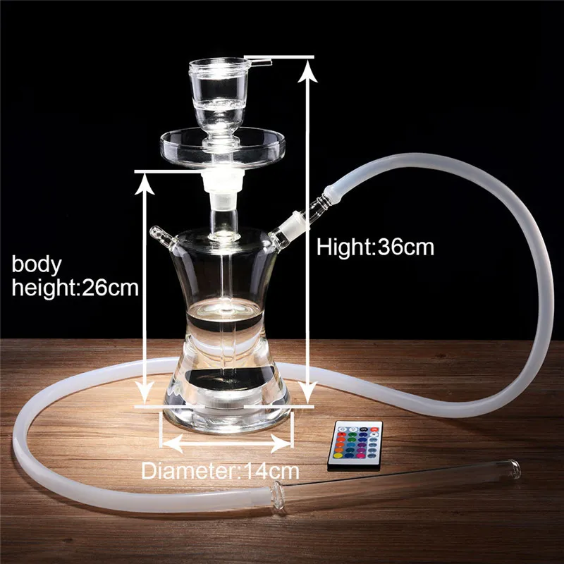  Hookah Shisha Nargila Smoking Water Pipe Bong Glass Tobacco 1  Hose Bowl Set : Health & Household