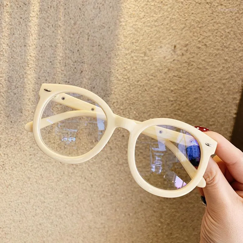 Fashion Big Round Glasses Frame Women Brand Arrow Candy Color Transparent Eyeglasses Female Vintage Rivet Spectacles Sunglasses Frames