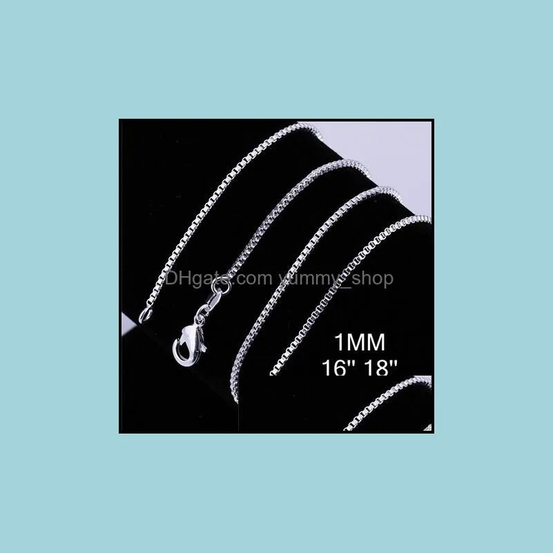 Chains Necklaces Pendants Jewelry 925 Sterling Sier Plated Necklace Chain 16"18"20"22"24" 1Mm Thin Box Bike Pendant For Women And Men Drop