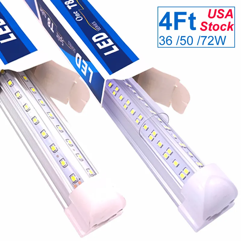 LED Işık 4ft T8 Soğuk Beyaz Entegre Tüp Işıkları Ampul 36W 50 W 72W, 150 W Eşdeğer Dükkan Aydınlatma, Soğuk Beyaz 6500k, Bağlantı Soğutucu Kapı Lambası Oemled