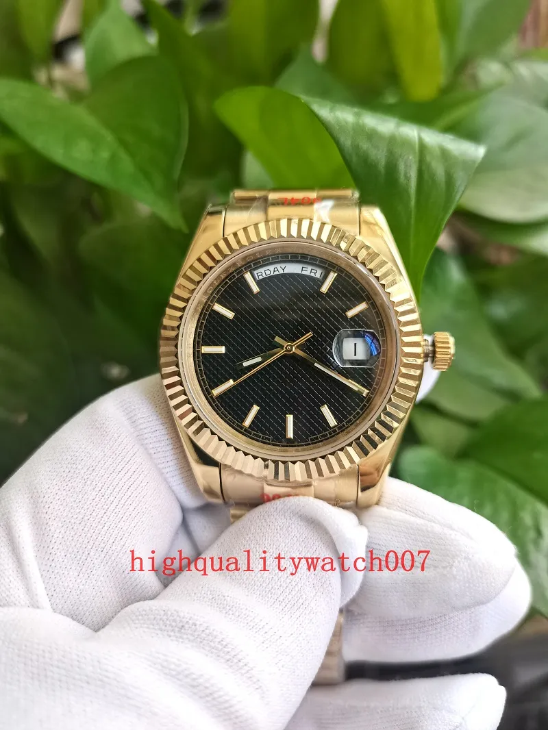 Original Box-fil H￶gkvalitativ titta p￥ ny version 18K Rose Gold U1 40mm Black Dial Asia ETA 2813 Movement Automatic Fashion Men's Watch Wristwatch