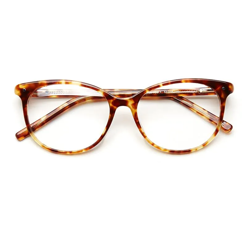 Moda Occhiali da sole Montature in acetato Montatura per occhiali Occhiali da donna Vintage Trendy Trasparente Trasparente Senza grado Rivetto per occhiali # OA16008