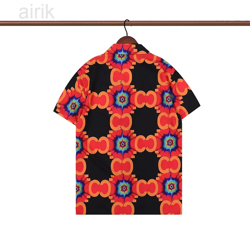 Luksusowe designerskie koszule męskie geometryczna koszula do kręgli na Hawajskie Kwiatowe Koszule Mężczyźni Slim Fit Sukienka z krótkim rękawem#Męska koszula plażowa