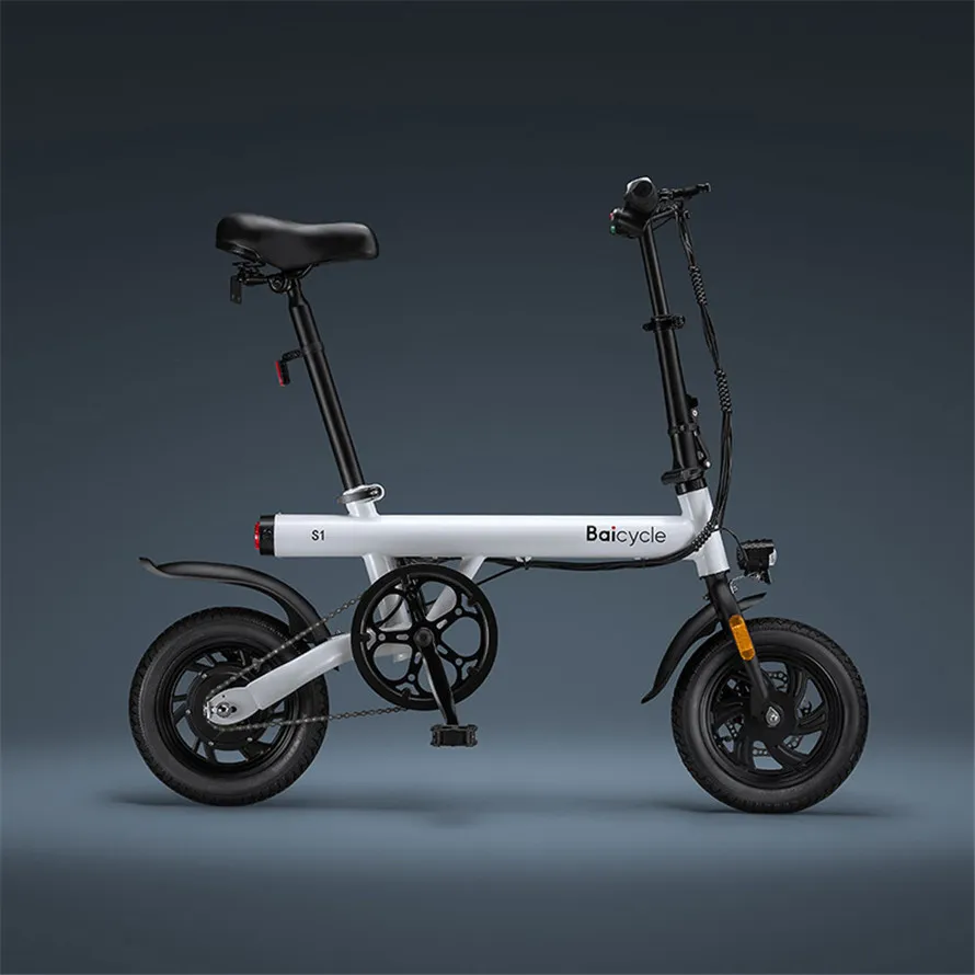 Baicycle Xiaobai S1 Katlanır Elektrikli Bisiklet 12 İnç Özel Pil Araba Scooter Küçük