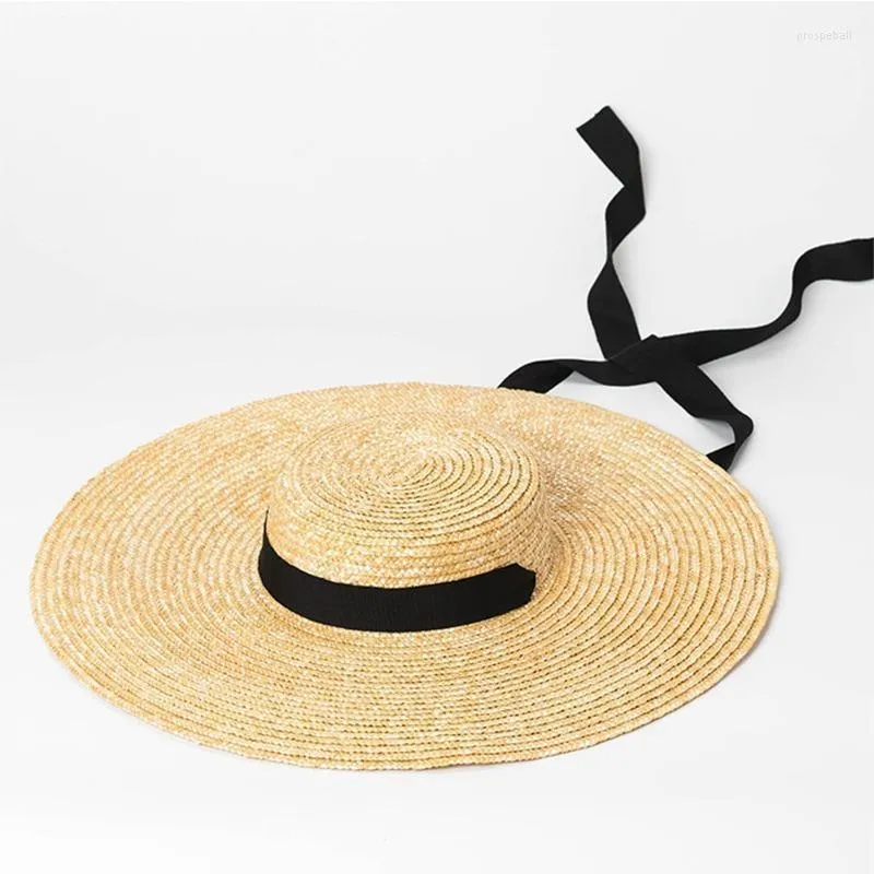 Breite Krempe Hüte Strohhut Für Frauen Sommer Gewebt Sonnenhut Übergroßen Strand Urlaub Kinder Casual Sonnenblende CapsWide Pros22