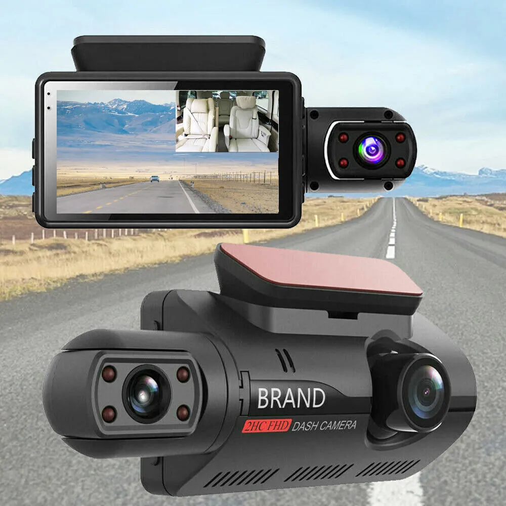 3.0 '' 1080p Dual Lens Car DVR Dash Cam Video Recorder G-sensor Front och Bakkamera nattvision
