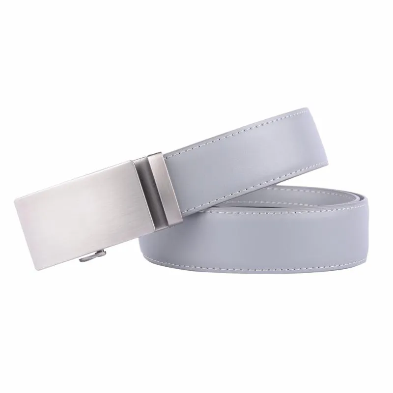 Ceintures Designer Ceinture en cuir de vachette hommes gris boucle automatique affaires décontracté pour 3.5 largeurCeinturesCeinturesCeinturesCeintures