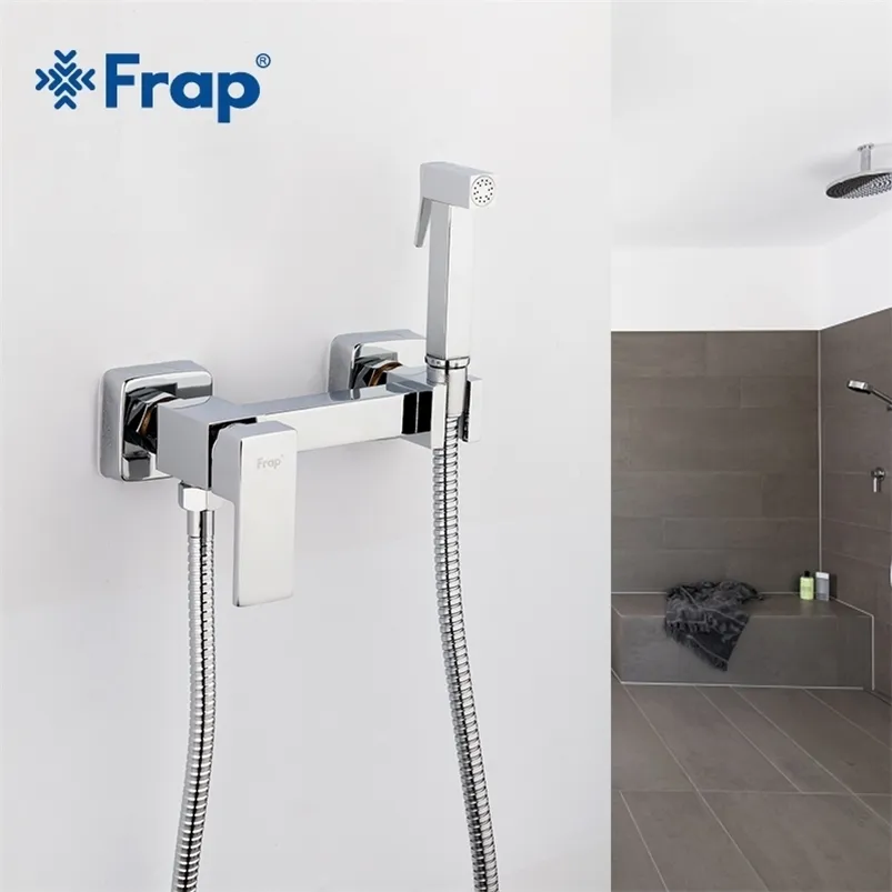 FRAP 6 STYLE Mosiężne Single Zimna Woda Corket Bidet Funkcja Kwadratowa ręka głowica prysznicowa Crane For Woman T200710274W