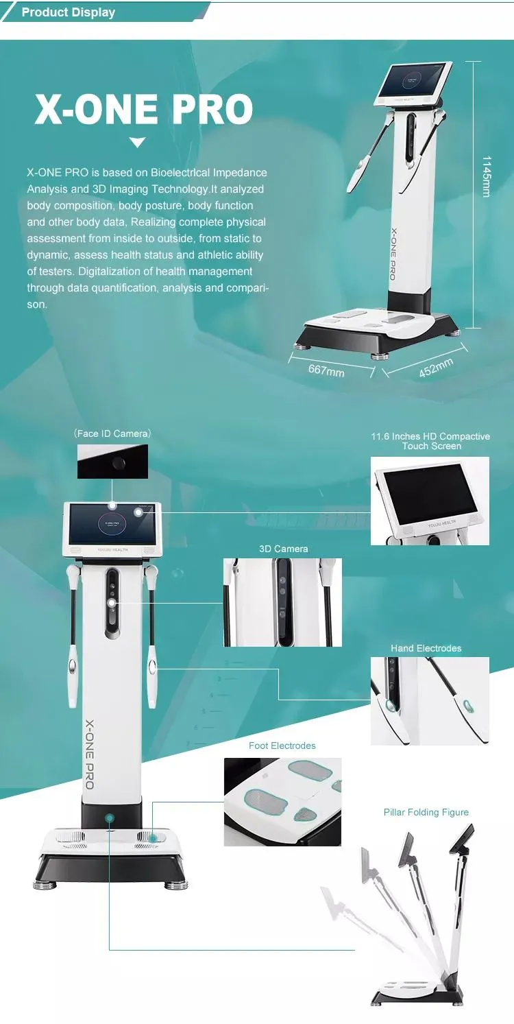 Professional Portable Body Composition Analyzer with 5 Frequencies