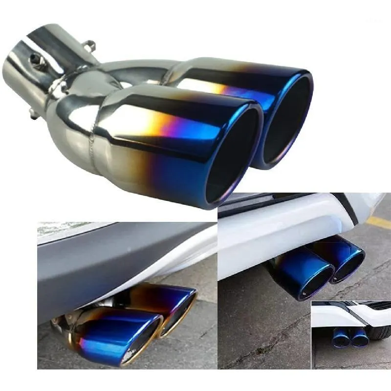 Manifold & Parts 63mm Car Exhaust Tip Heart Model Bolt Stainless Steel Tailpipe Muffler Universal 2.5 Inch Inlet AccessoriesManifold