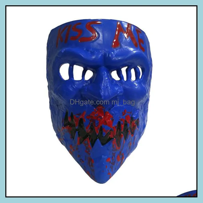 new kiss me horror mask scary halloween mask full face horror devil masquerade masks halloween cosplay prop party supplies vt0946