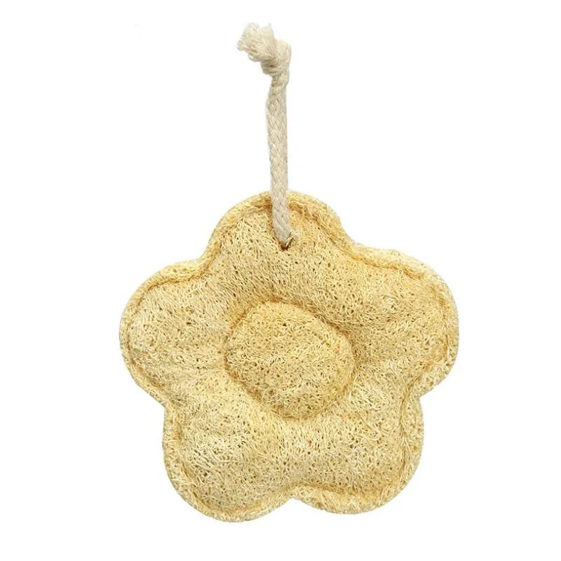 Natural Loofah Bath Towel Safety Non Toxic Elastic Baby Cleaning Tools Eco Friendly Flower Shape Luffa Bathing Brushes LX3478