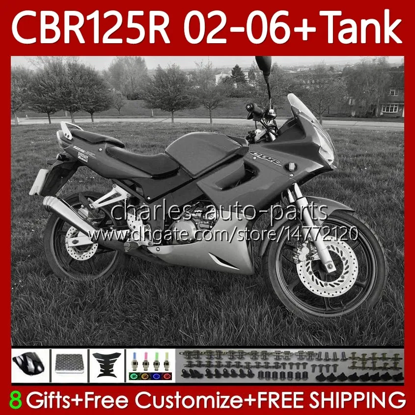 Honda CBR-125 CBR 125 R CC 02-06 Bodywork 124NO.123 CBR 125R 2002 Grey Silver 2003 2004 05 06 CBR125RR CBR-125R 02 03 2006 2006 Body + TANK