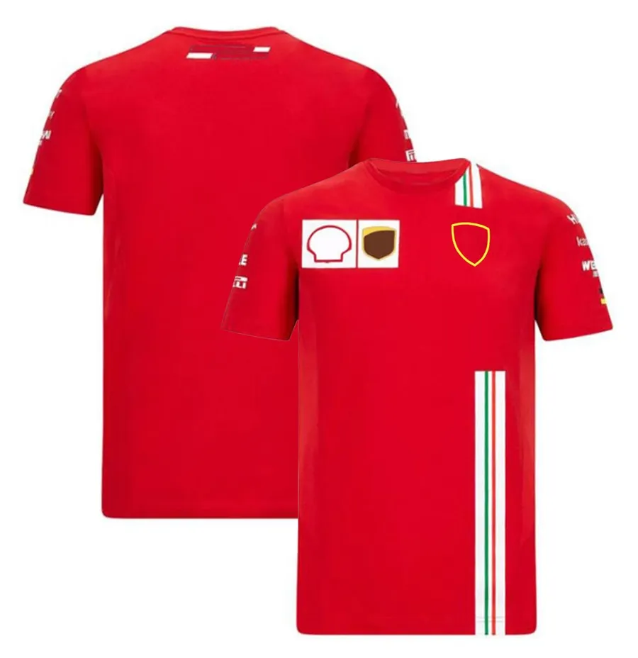 Camisetas masculinas f1 camiseta fórmula 1 uniforme de equipe de manga curta camisa de corrida de corrida de verão fãs casuais rápidos camisetas homens mulheres moda de colarinho redonda camiseta 1y50