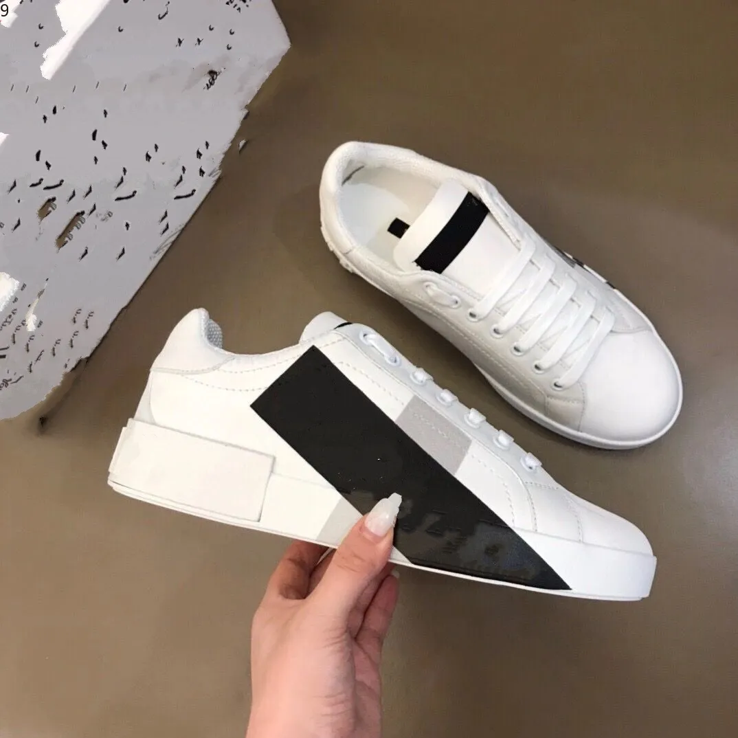 The New Fashion Women Shoes Men skórzana platforma nad rozmiarem Sole Sneakers White Black Casual HC190906