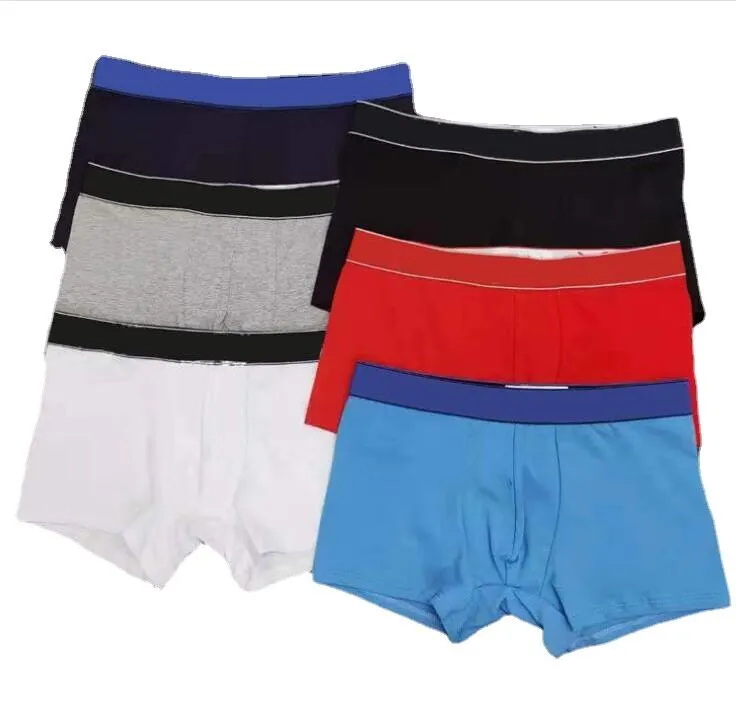 5pcs Sexy Men Solid Underwear Boxer Shorts Mens Underpants Trunks Plus Size Man Cotton Slacks High Quality Home Sleepwear