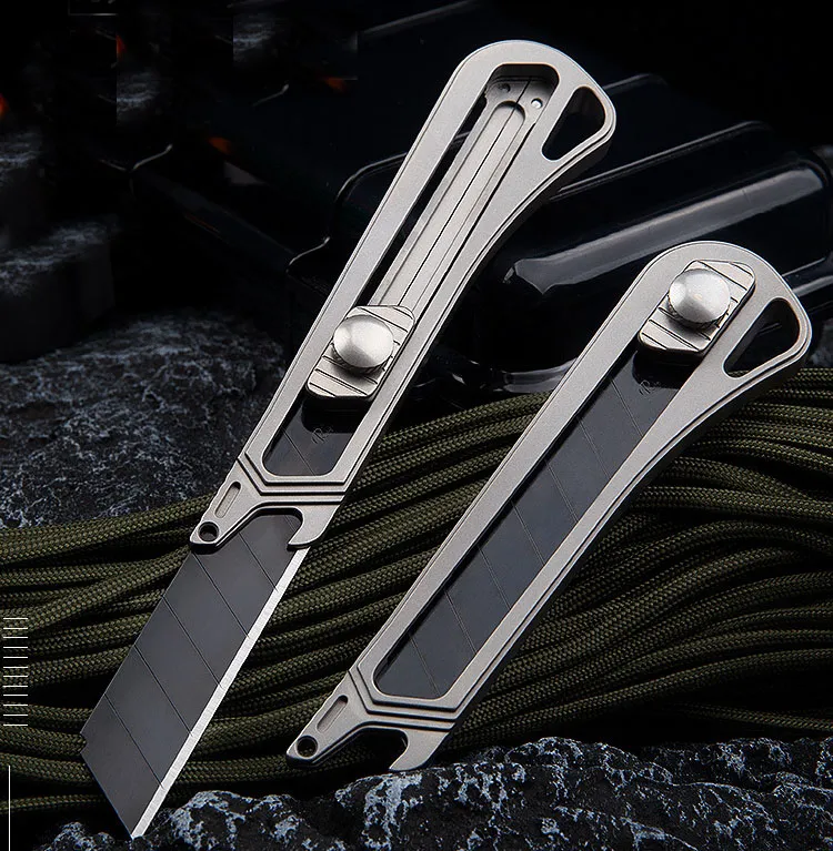 Coltello tascabile EDC di alta qualità SK Lama nera in acciaio TC4 Coltelli multiuso da esterno con manico in lega di titanio K1610