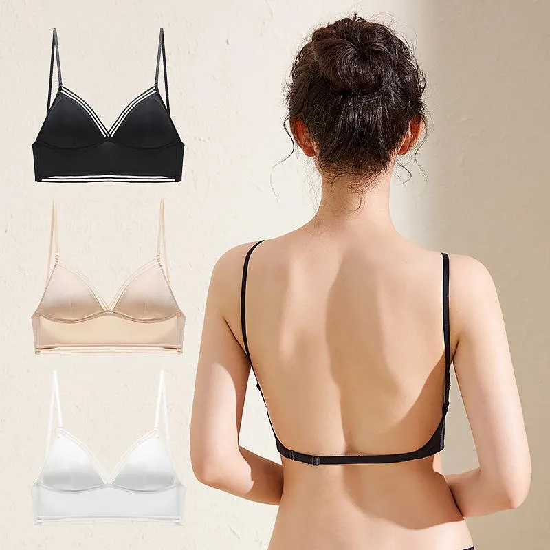 Bras Backless Bra Top Sexy Bralette Mesh Halter Thin Low Back Women Soft  Seamless Padd For Small Chest Encaje MujerBras From Hairlove, $13.54