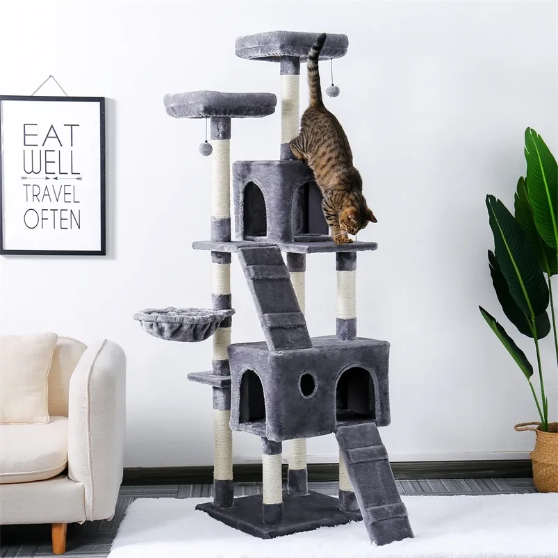 Multi Level Cat Tree With Cozy Perches 180CM Stable Climbing Frame
