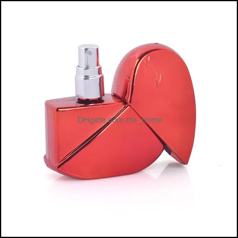 25ml heart shaped metal perfume bottles with spray refillable empty perfume atomizer travel portable spray bottle 6 colors vt0289