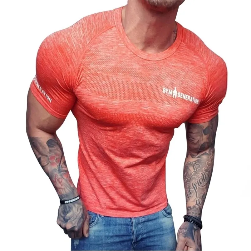 Быстросохнущая футболка для бега, плотные футболки с короткими рукавами для фитнеса, мужская компрессионная футболка, спортивная рубашка, мужская футболка для спортзала 3XL 220614