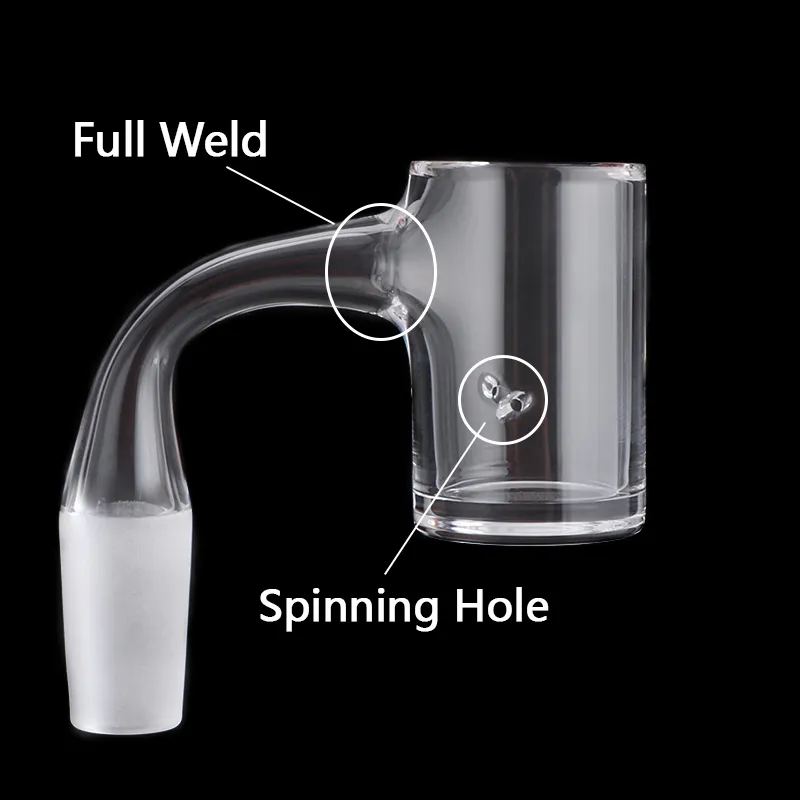 DHL Full Weld Auto-Spinner Smoking Quartz Banger with 2pcs Tourbillon Air Holes Beveled Edge Nail for Glass Water Bong Dab Rigs