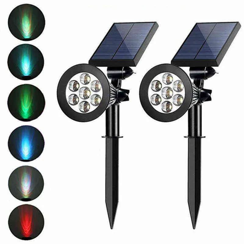 LED 태양 광 야외 스포트라이트 방수 LED 라이트 라이트 라이트 벽 램프 정원 장식 야외 가벼운 조경 태양열 램프 J220531