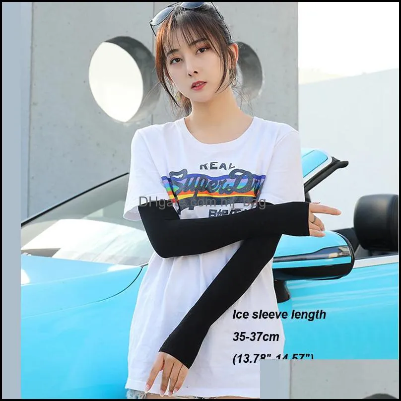 cool silk sleeves summer running unisex sunscreen sleeves outdoor riding driving exercise gloves arm sleeves outdoor sports activity