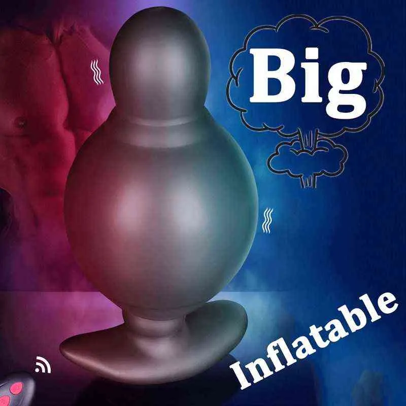 NXY Anal Toys Solp Shop Electric Inflable Butt Plug Prostate Prostate Massager Anus Dilator Controle remoto Vibrando para homens Mulheres 220506