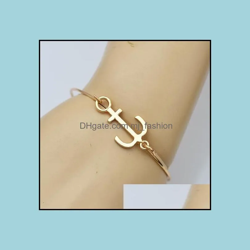 gold plated charms anchor bracelet best friend gift charm bracelets