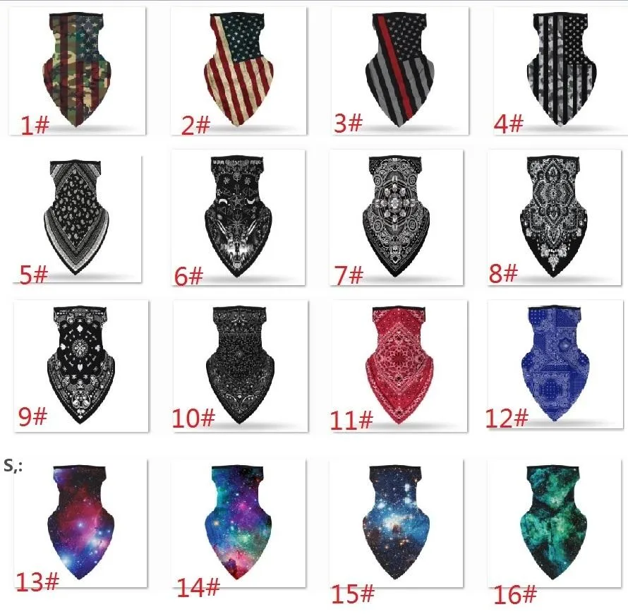 US Flag Face Bandana Neck Party Masks Gaiter Sun UV Dust Protection Reusable Half Scarf Motorcycle Cycling Mask For Men Women BBA13142