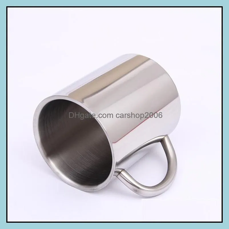 220ml tea cup mug 304 stainless steel coffee mug double wall water mug customized logo supported