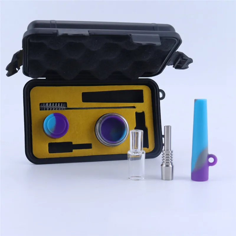 Multi-function Smoking Kit Silicone Glass Filter Oil Rigs Straw Pipe Nails Tip Bong Waterpipe Taster Bat One Hitter Holder Hookah Cigarette Catcher