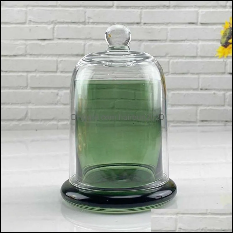 1PC Empty Glass Candle Jar Glass Dome Cloche Bell Jar for Scented Candle Making Kit Whosale Luxury Container 190ML/220ML H0910