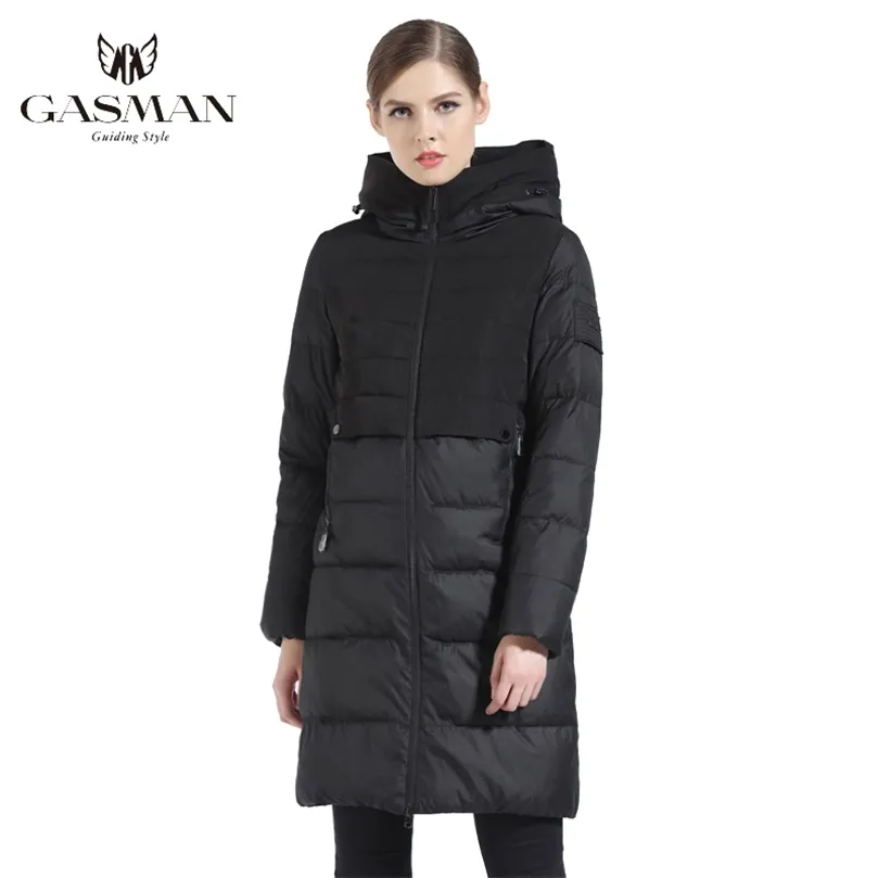 Gasman Brand Kvinnor Winter Jacket och kappa Slim Long Kvinnlig tjock ner Parka Hooded Women's Coat Bio Down Jacket Women 1826 201125