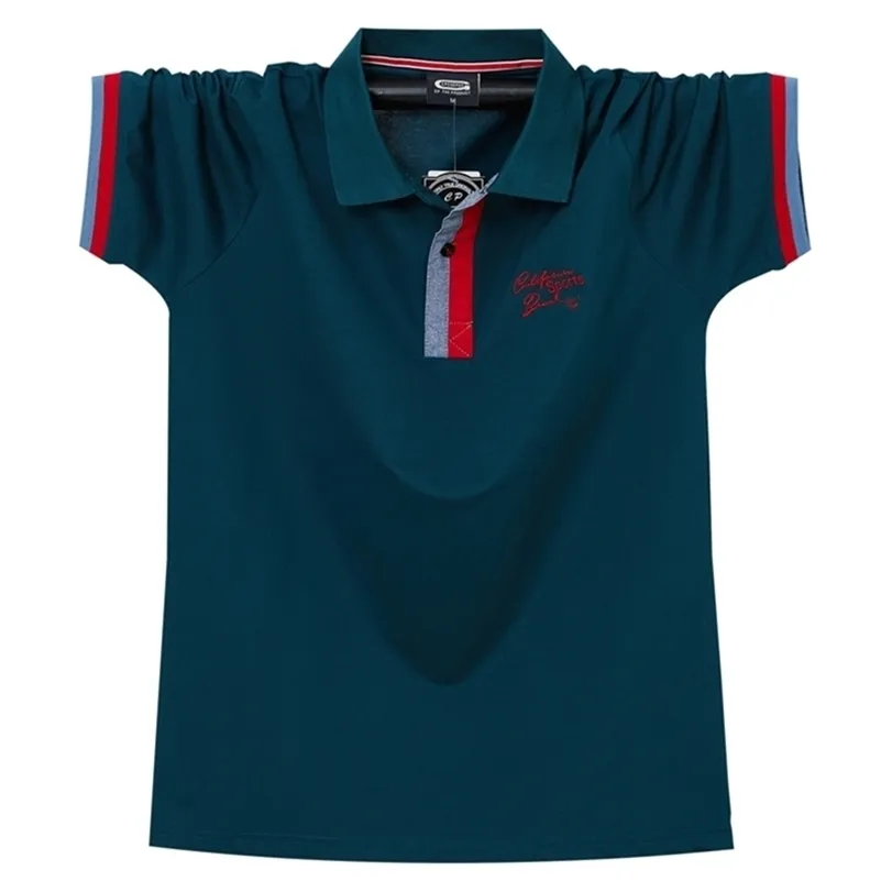 Moda letnia bawełniana koszula polo men z krótkim rękawem kołnierz buttton Summer Slim Fit Shirt w paski streetwearu zwykła męska koszula polo 220702