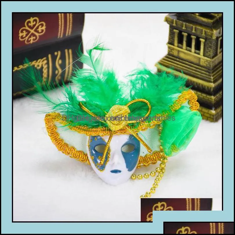 Party Favor Event Supplies Festive Home Garden Mini Masks Carnival Of Venice Tourist Travel Souvenir 3D Mask Fridge Magnet Wearing Hat