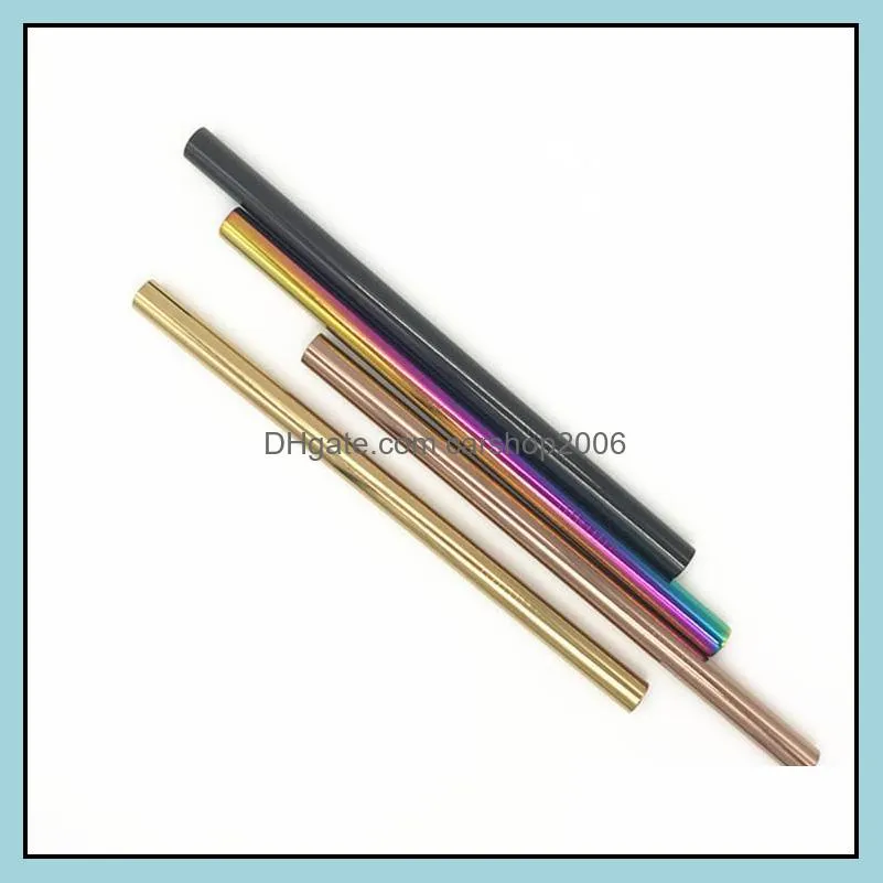 colored 12mm bubble tea straws 4pcs set smoothie straws stainless steel 304 milktea tea straws velvet bag