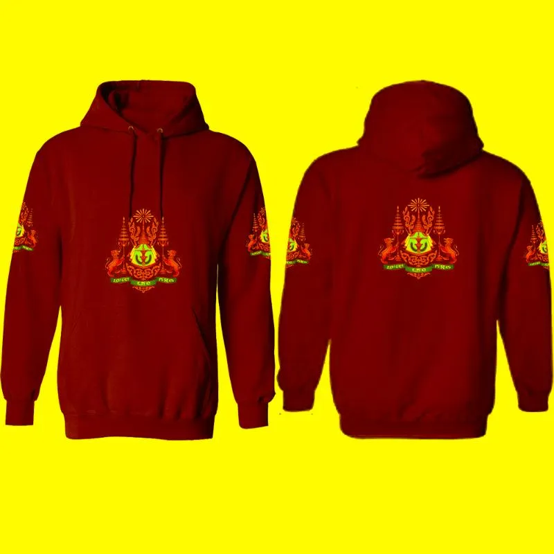 Men's Hoodies & Sweatshirts Male Pullover Custom Name Number Khm Country Sweatshirt Nation Flag Kh Khmer Cambodian Kingdom Print Po Boy Clot