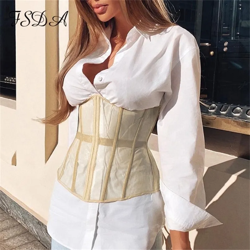 Tubo Mesh Crop Top Women Women Sexy Summer Bandage Club Clube curto Lace Up Up Bastested Corset Ladies White Tank Tops Party 220524