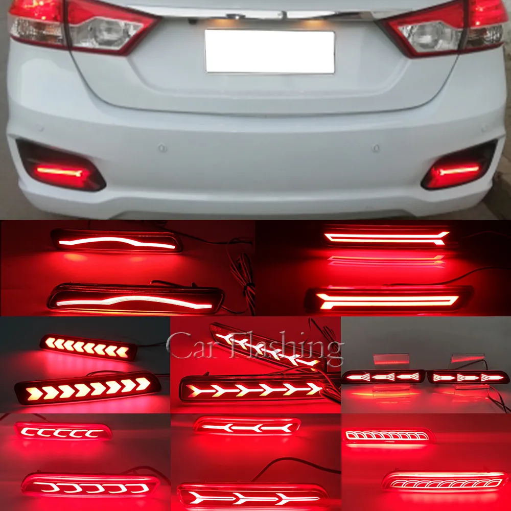 2PCS LED reflector For Suzuki Ertiga Ciaz Vitara S-Cross SX4 Splash Car Brake Lights rear bumper lamp brake tail lamp