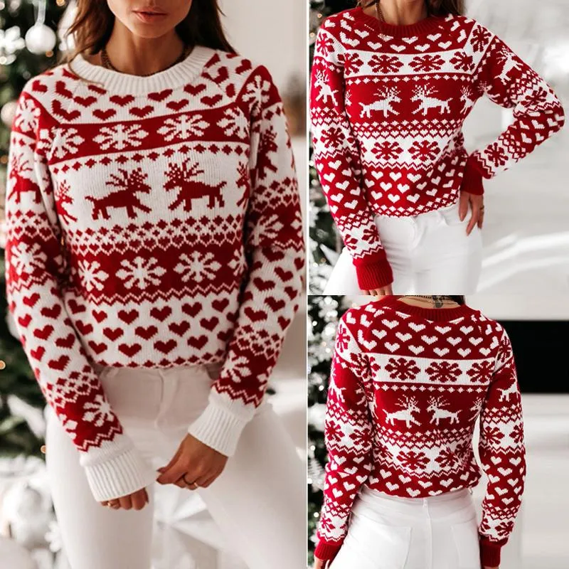 Swetery dla kobiet Sweetek Świąteczny Jumper Zgrzeszenie z długim rękawem