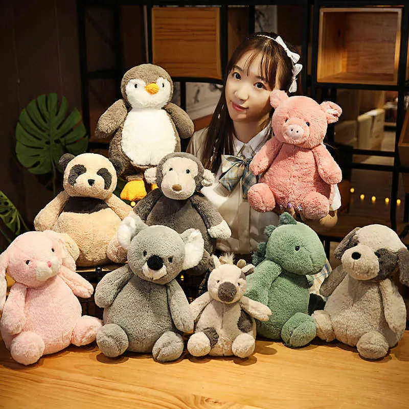 Super Soft Furry Baby Sussen Cuddle Bunny Dog Pig Koala Dinosaur Panda Cuddles Doll Cuscino Regalo Kawaii per bambini J220704