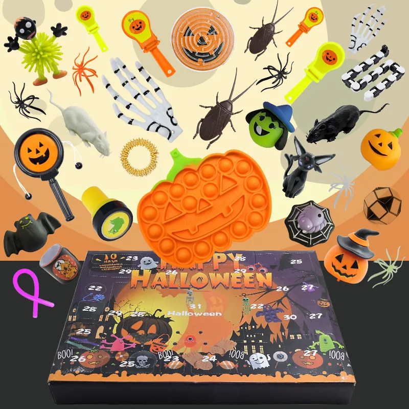 Fidget Toys Sensory Halloween Playset Pumpkin Bat Bubble Countdown