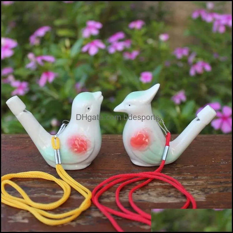 Creative Water Bird Whistle Clay Birds Ceramic Glazed Song Chirps Bathtime Kids Toys Gift Christmas Party Favor 2181 V2