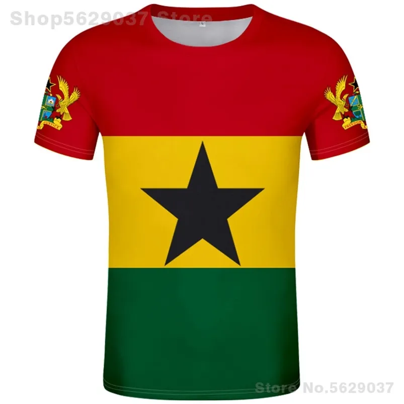 GHANA t-shirt diy gratis custom made naam nummer gha t-shirt natie vlag gh land republiek college print po tekst kleding 220702