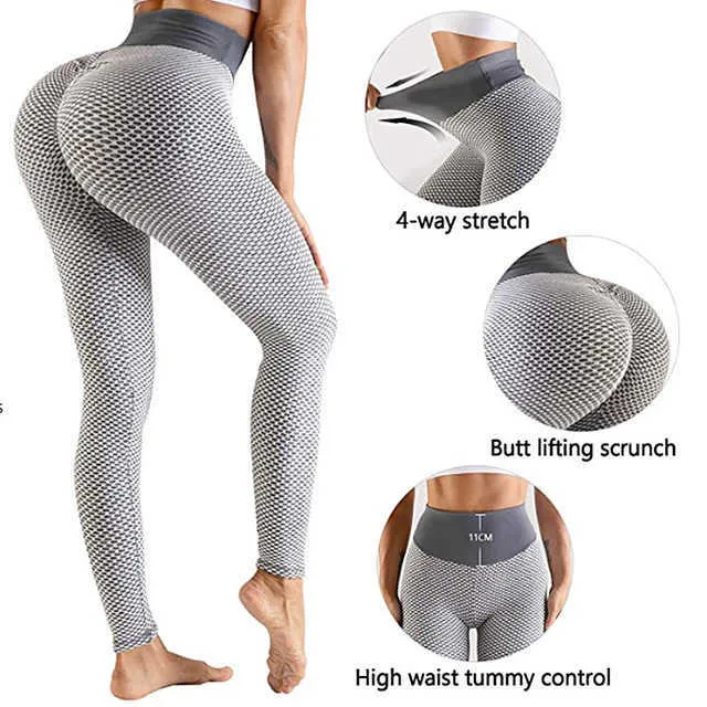 Kadın örgü tozluk sıska heykel yoga pantolon elastik artı boyutu eğitim pantolon pantolon moda eşofman kalça kalça spor salonu koşu şekillendirici pantolon